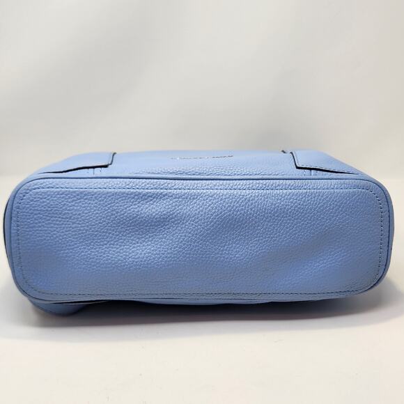 Michael Kors Anita Large Shoulder Crossbody Bag Light Blue Pebbled Leather Charm - Picture 2 of 8